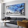 Image 1 : NEW WALL ART MODERN BLACK WHITE BLUE TREE 50 X 100
