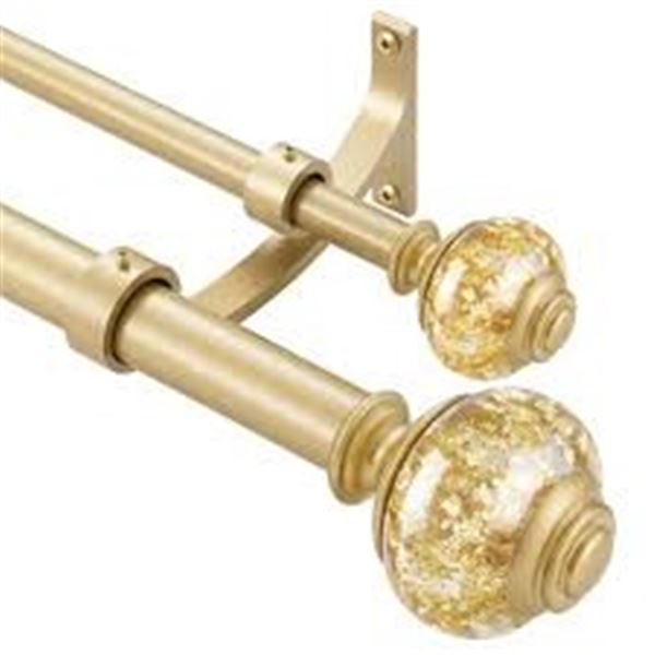 NEW DOUBLE CURTAIN RODS 36-72" DECORTAIVE BRONZE