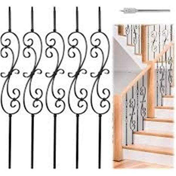 NEW W BOX MUZATA 5PK WROUGHT IRON BALUSTERS 44"