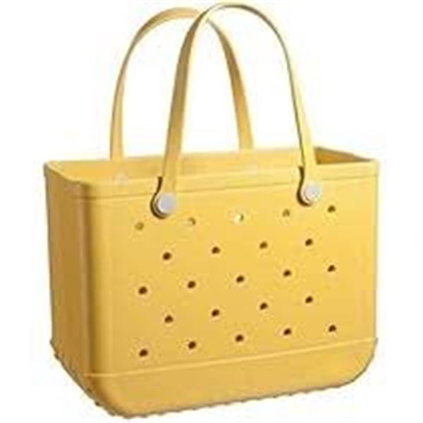 NEW EVA BEACH BAG RUBBER TOTE BAG YELLOW