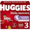 Image 1 : NEW W BOX HUGGIES LITTLE MOVERS 168 DIAPERS SIZE 3