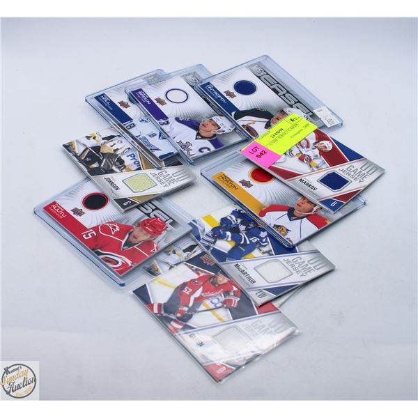 LOT OF 10 NHL JERSEY CARDS