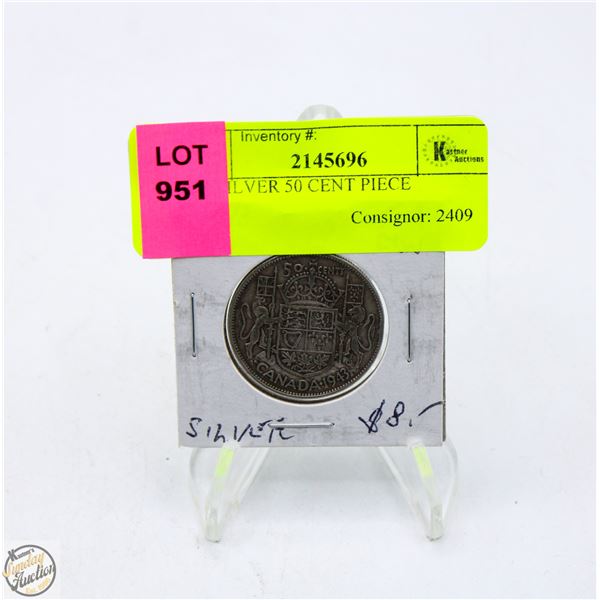 1943 SILVER 50 CENT PIECE