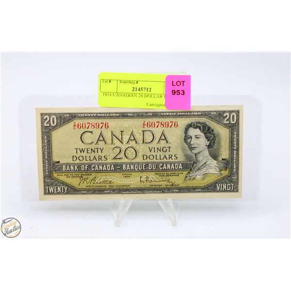 1954 CANADIAN 20 DOLLAR BILL