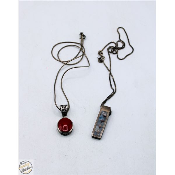 21.4 GRAMS 925 SILVER PENDANT NECKLACES