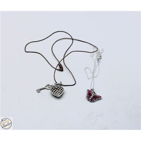 10.6 GRAMS 925 SILVER BUTTERFLY & HEART LOCK