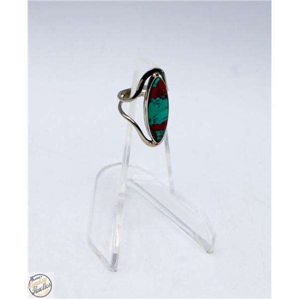 5.3 GRAMS MEXICAN SILVER TURQUOISE LARGE