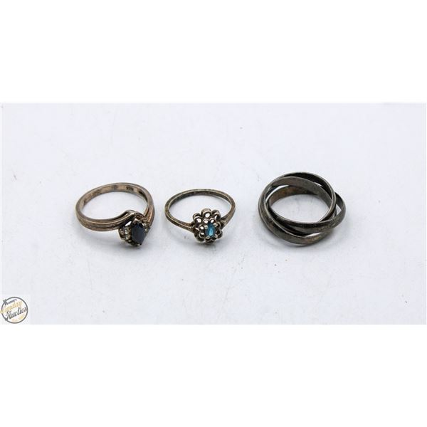 12.0 GRAMS 925 SILVER RINGS TOGETHER-ESTATE