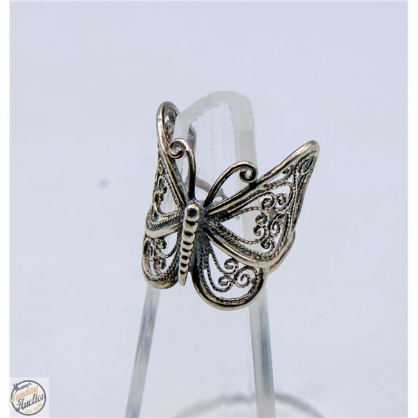 4.6 GRAMS 925 SILVER BUTTERFLY RING (BAND IS CUT)