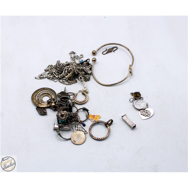 91.0 GRAMS 925 SILVER SCRAP JEWELRY-ESTATE