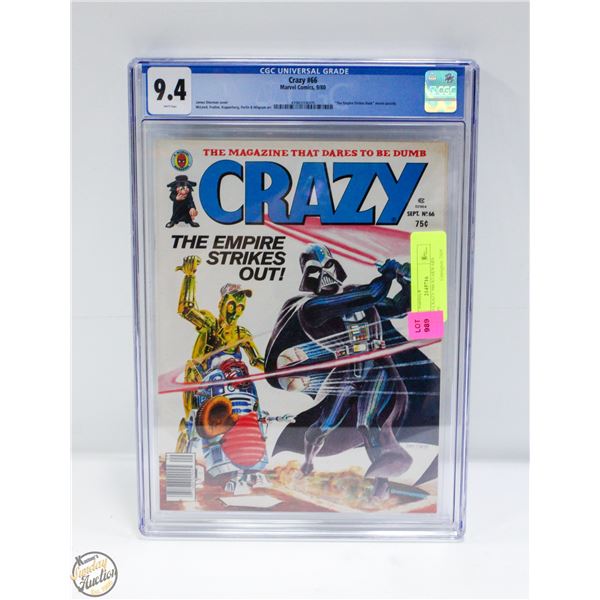 CGC 9.4 CRAZY #66 STARWARS PARODY