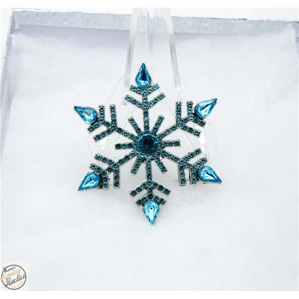 NEW TURQUOISE RHINESTONE SNOWFLAKE