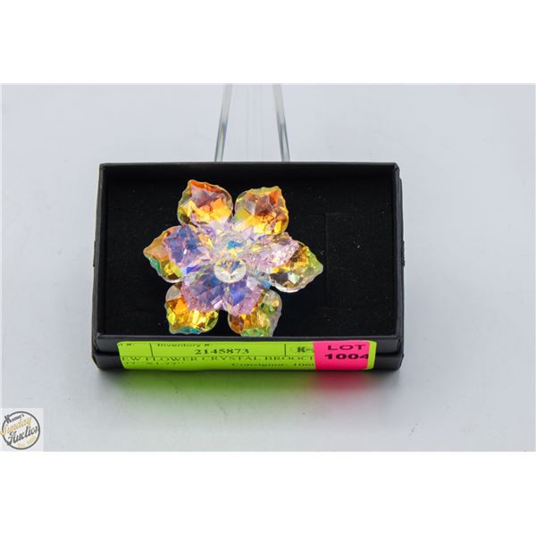 NEW FLOWER CRYSTAL BROOCH 1.77’’X1.77’’