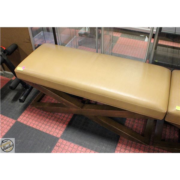 CROSS FRAMED SOFT CUSHIONED BENCH 48" X 18" X 20"