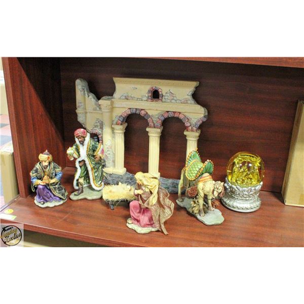 7PC NATIVITY SCENE WITH SNOWGLOBE