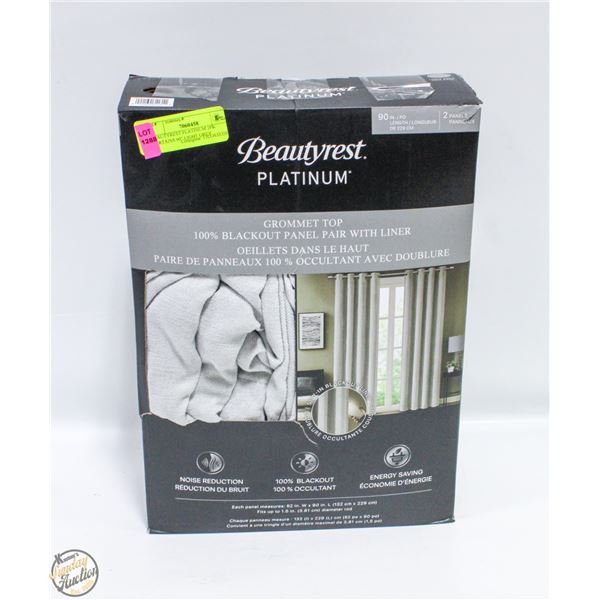 BEAUTYREST PLATINUM 2PK CURTAINS 90" LIGHT GREY