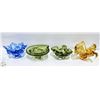 Image 1 : 4PCS ART GLASS BOWLS/ASHTRAYS