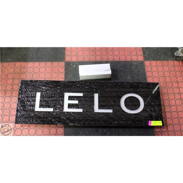 "LELO" LIGHTED SIGN 10.25" X 31.5"