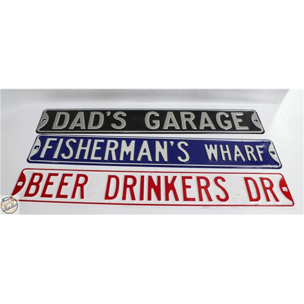 LOT OF 3 METAL HOUSE DISPLAY SIGNS