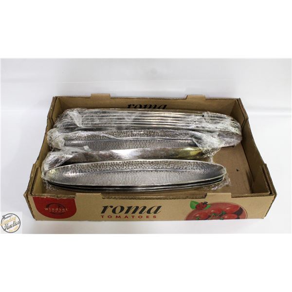 LOT OF HEAVY DUTY METAL SUSHI OR CANDLE HOLDER