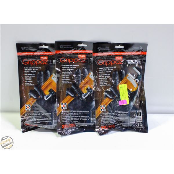 3PKSX10 GLOVES BDG GRIPPAZ NITRILE MECHANIC