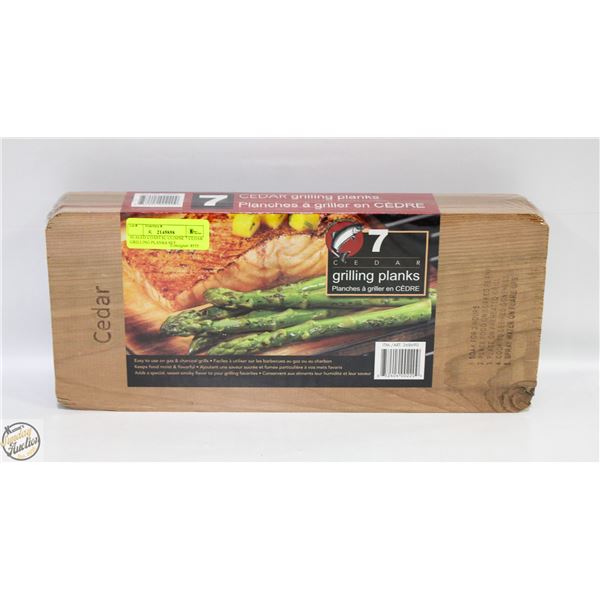 SEALED COASTAL CUISINE 7 CEDAR GRILLING PLANKS SET