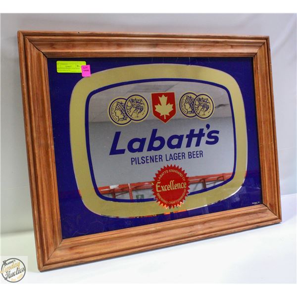 LABATTS PILSNER LAGER BEER FRAMED MIRRORED 20X26"