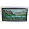 Image 1 : 42” X 22” OIL PAINTING (MTN. LAKE) BY: HAUGLAND