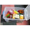 Image 1 : TOTE OF ASSORTED PARTY SUPPLIES