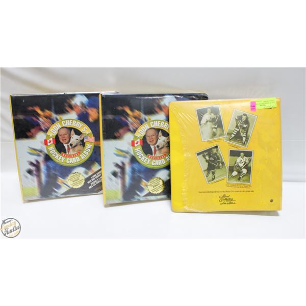 LOT OF THREE VOLUME 1 HOCKEY CARD ALBUMS
