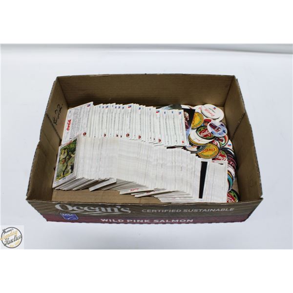 FLAT OF COCA COLA SERIES 2 CARDS WITH POGS