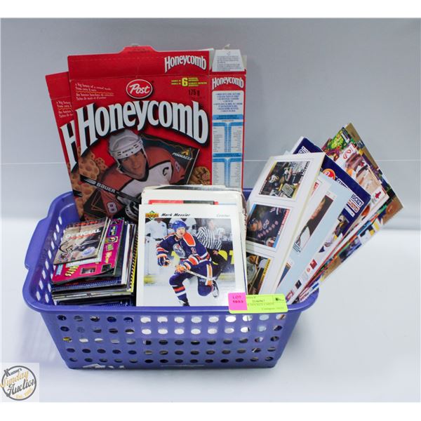 BASKET OF HOCKEY CARDS