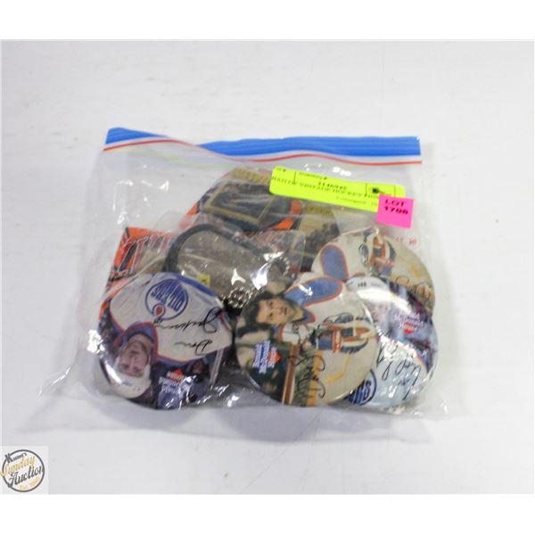 BAG OF VINTAGE HOCKEY PINS