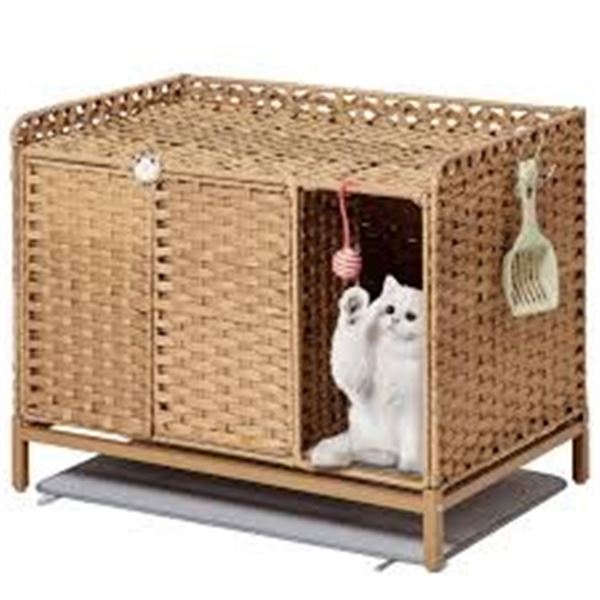 NEW SETVSON CAT LITTER BOX ENCLOSURE W/DIVIDER