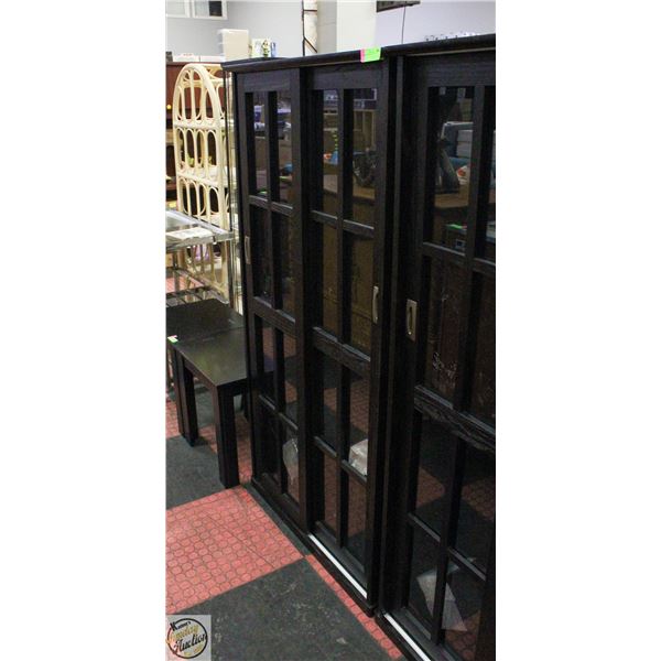 SLIDING DOOR CABINET BLACK H-61.5" W-9.5" L-32"