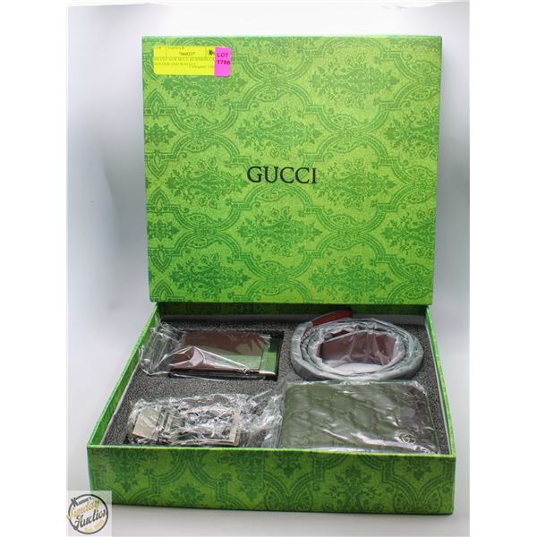 BRAND NEW BELT, BUSINESS CARD HOLDER AND WALLET