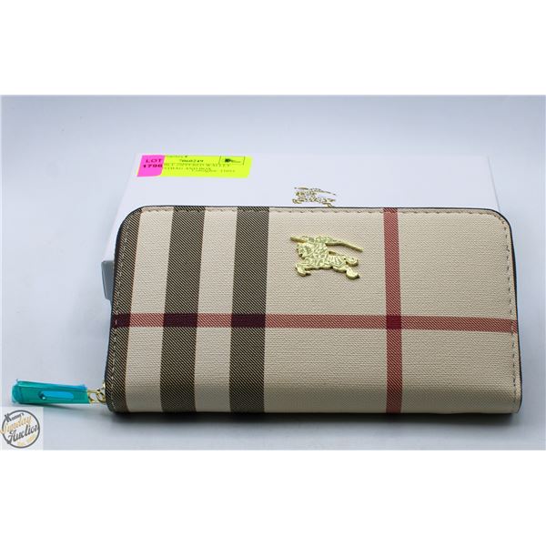 BIG DOUBLE ZIPPERED WALLET WITH DUSTBAG AND BOX