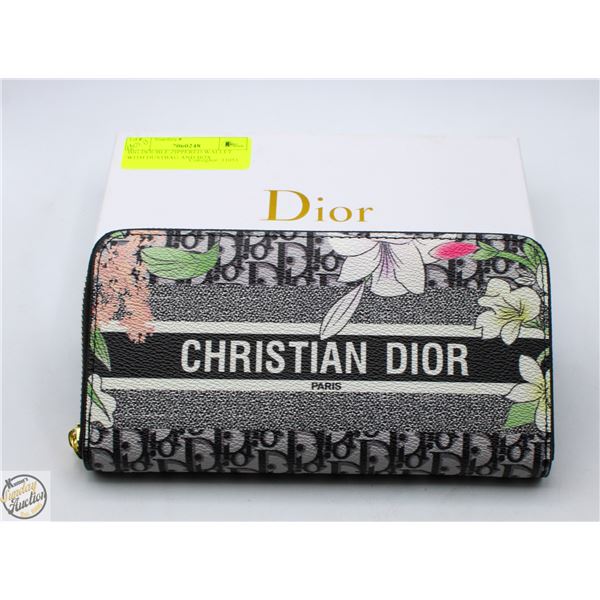 BIG DOUBLE ZIPPERED WALLET WITH DUSTBAG AND BOX
