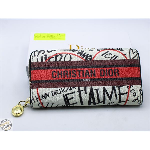 BIG DOUBLE ZIPPERED WALLET WITH DUSTBAG AND BOX