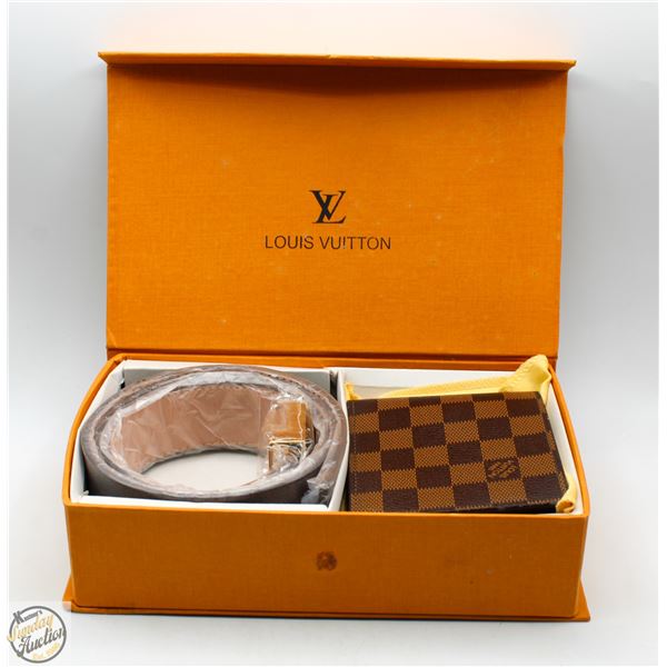 BELT AND WALLET COMBO SET WITH BOX AND PAPERS