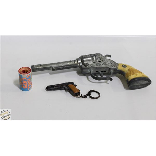 VINTAGE CAPGUN & MINI CAP GUN WITH CAP ROLLS