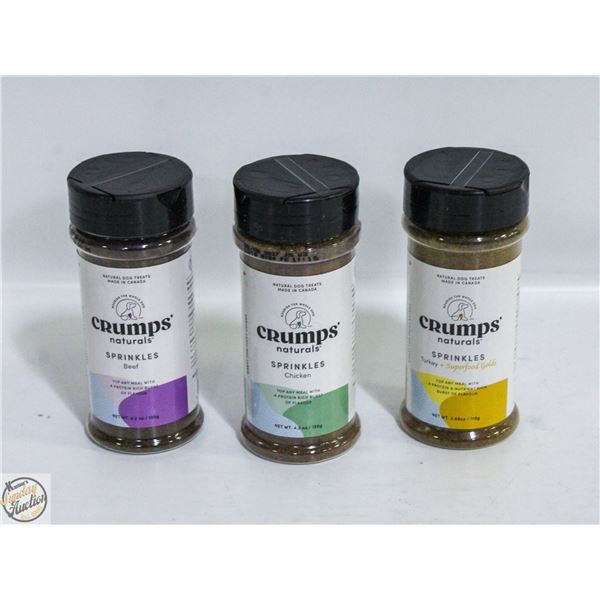 3 FLAVOURS SEALED BOTTLES CRUMPS NATURAL