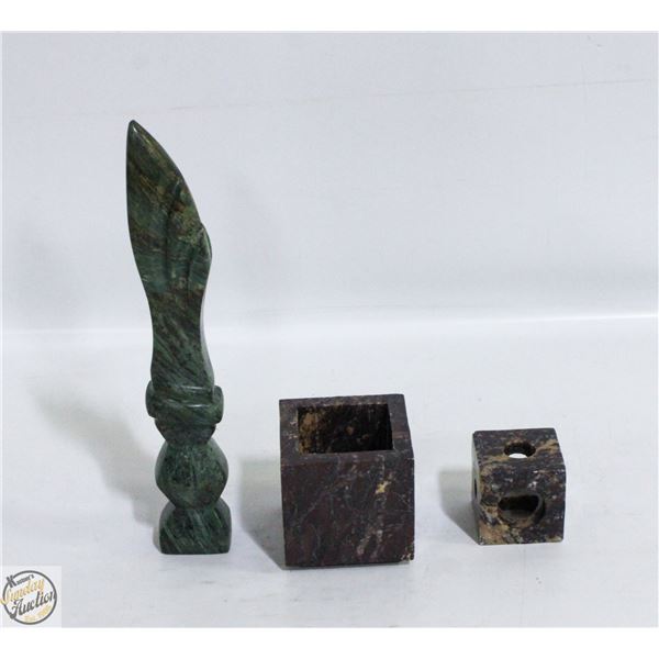 ESTATE 3 CARVED STONE DECOR PCS (2 FIT-