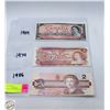 Image 1 : 3 X $2 1954, 1974, 1986 NOTES