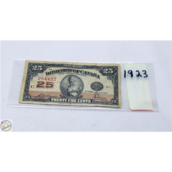 1923 25-CENT SHINPLASTER NOTE