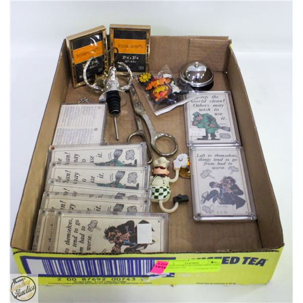 ESTATE DESKTOP ITEMS INCLUDING BRASS MOUSE