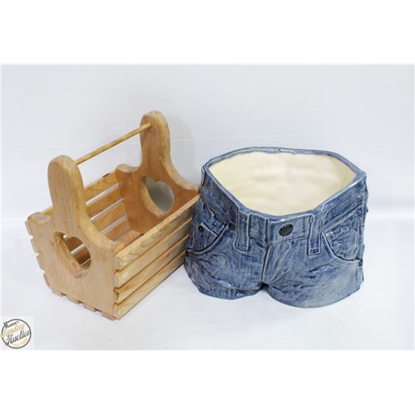 ESTATE HANDMADE DENIM DESIGN PLANTER WITH