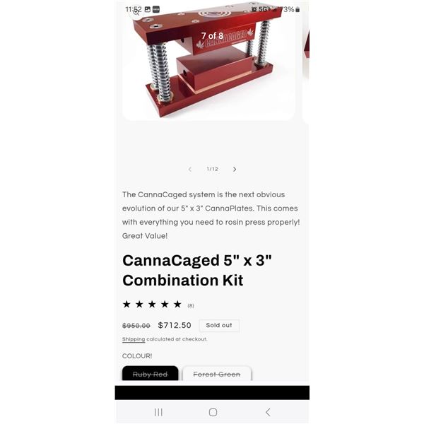 COMPLETE CANNACAGED PRESS 5" X 3" COMBINATION KIT