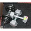 Image 1 : THREE 15 LB DUMBBELLS