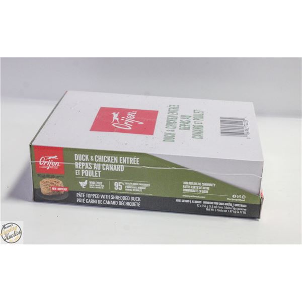 CASE OF 12 CAT FOOD DUCK & CHICKEN 155GRAMS